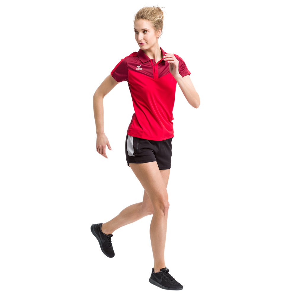 ERIMA SQUAD POLO-SHIRT, BORDEAUX-RED WOMEN. 