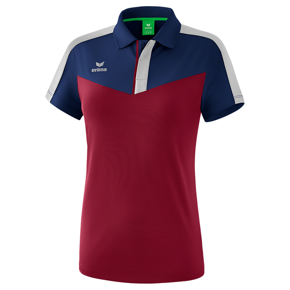 ERIMA SQUAD POLO-SHIRT, NAVY-BORDEAUX-SILVER WOMEN. 