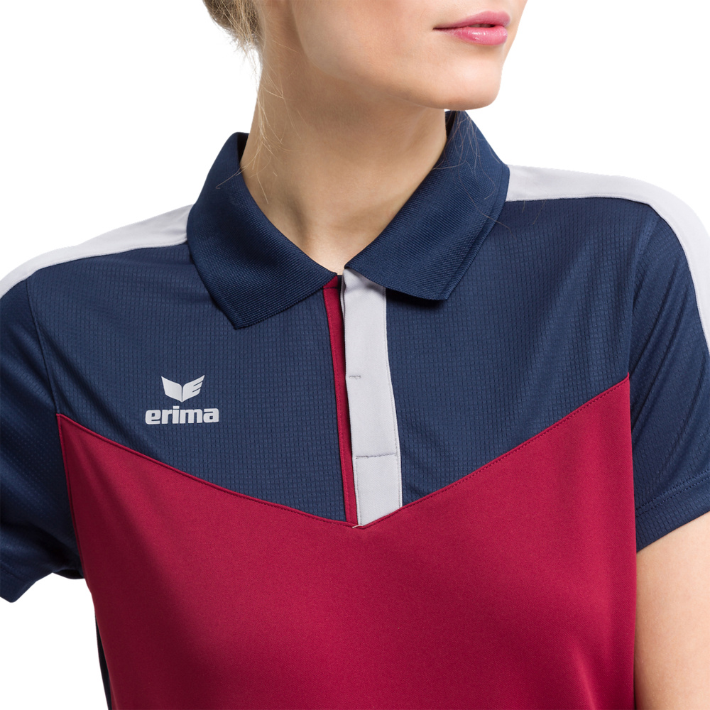 ERIMA SQUAD POLO-SHIRT, NAVY-BORDEAUX-SILVER WOMEN. 