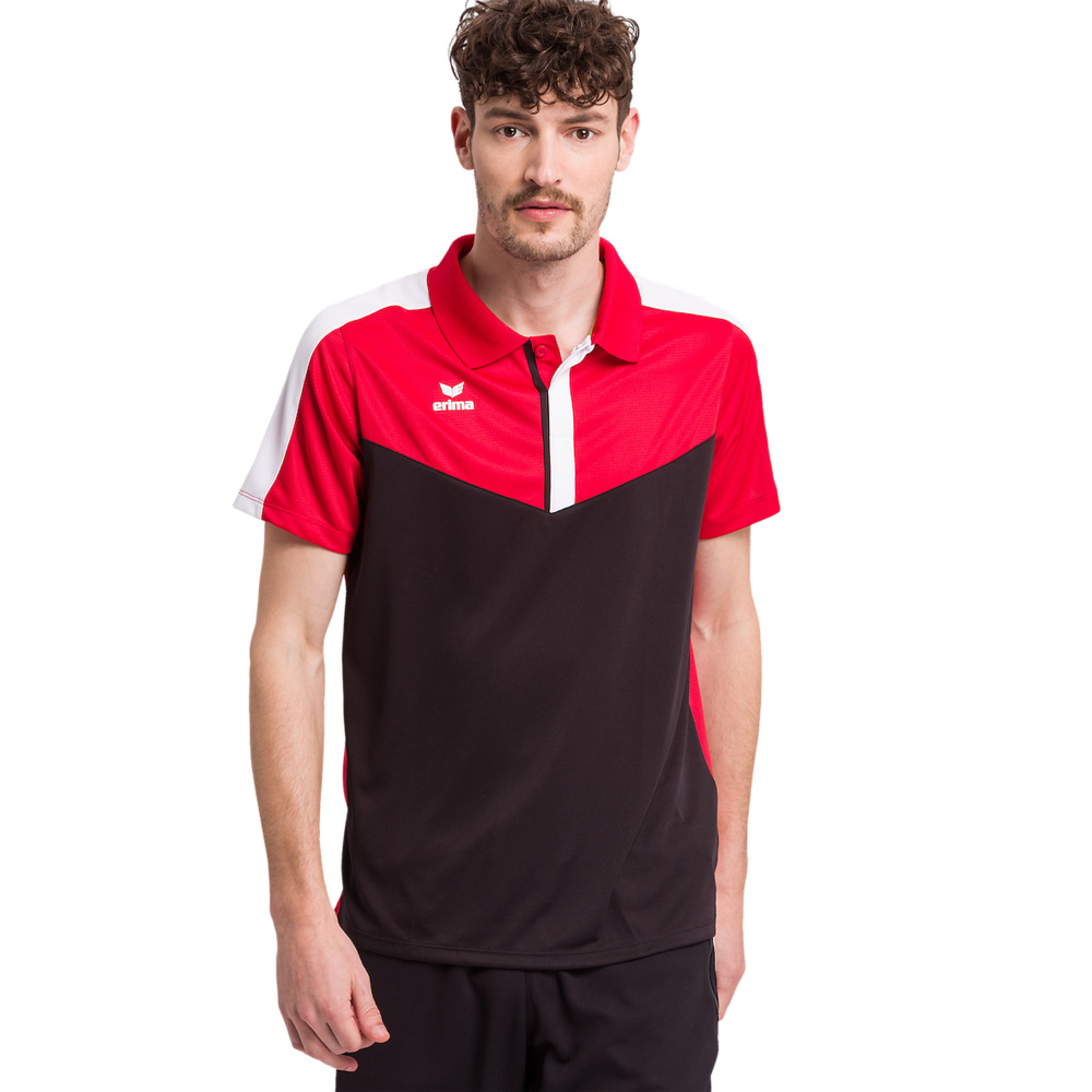 ERIMA SQUAD POLO-SHIRT, RED-BLACK-WHITE MEN. 