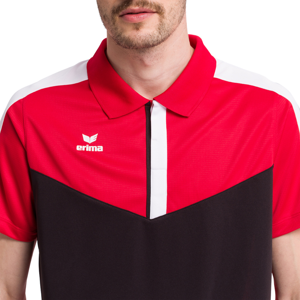 ERIMA SQUAD POLO-SHIRT, RED-BLACK-WHITE MEN. 