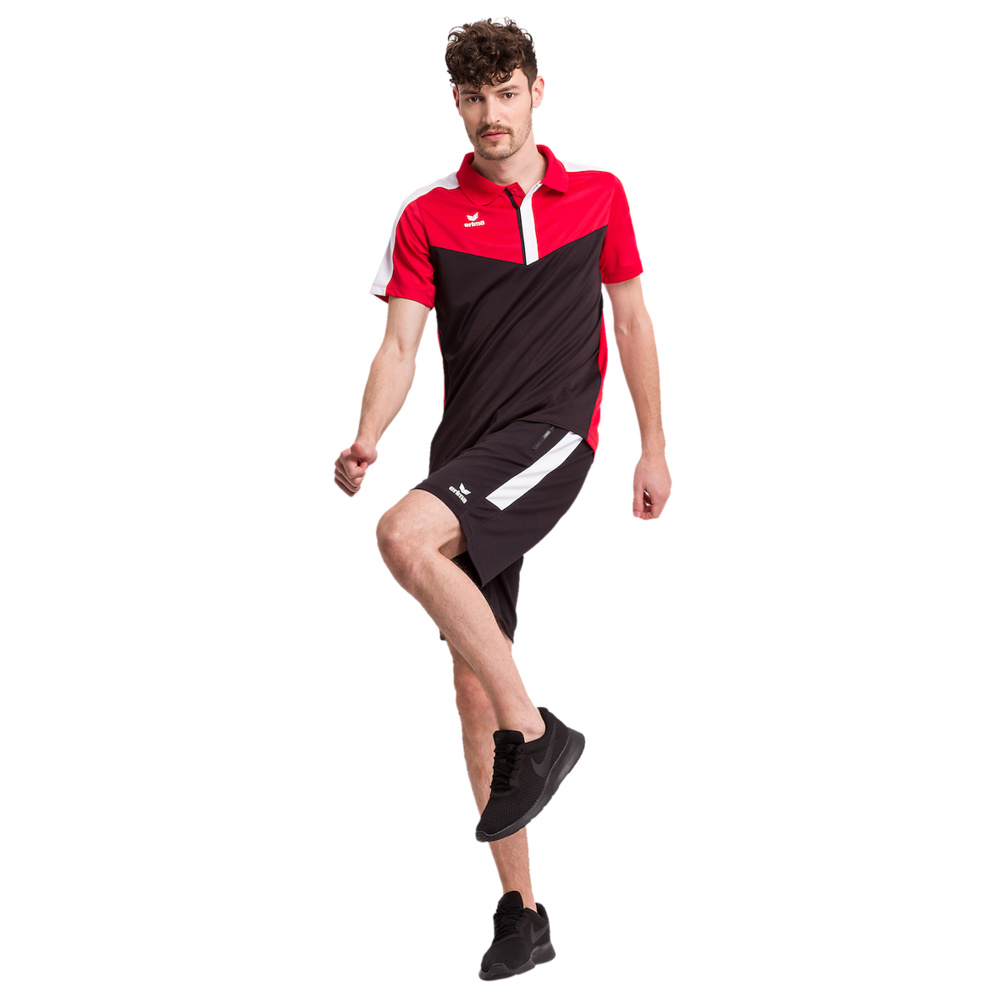 ERIMA SQUAD POLO-SHIRT, RED-BLACK-WHITE MEN. 