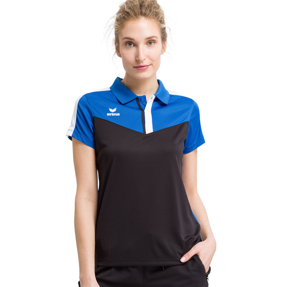 ERIMA SQUAD POLO-SHIRT, ROYAL-BLACK-WHITE WOMEN. 