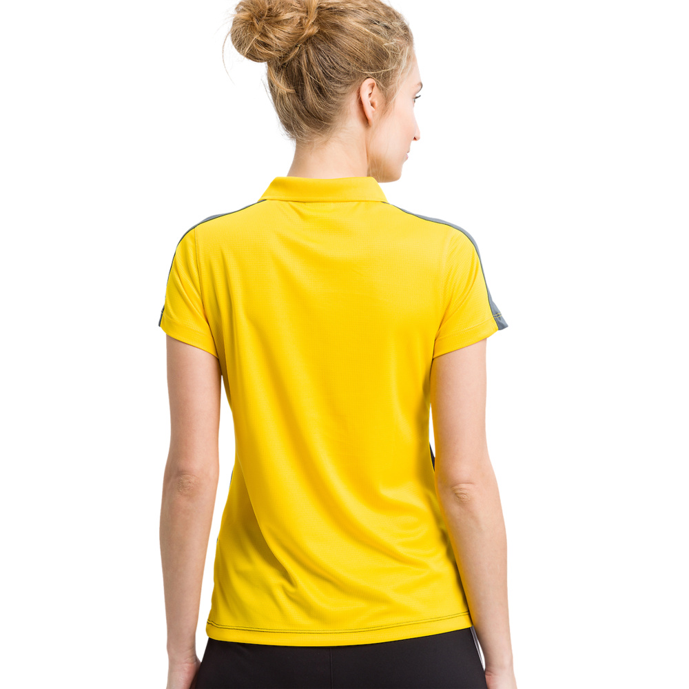 ERIMA SQUAD POLO-SHIRT, SLATE GREY-BLACK-YELLOW WOMEN. 