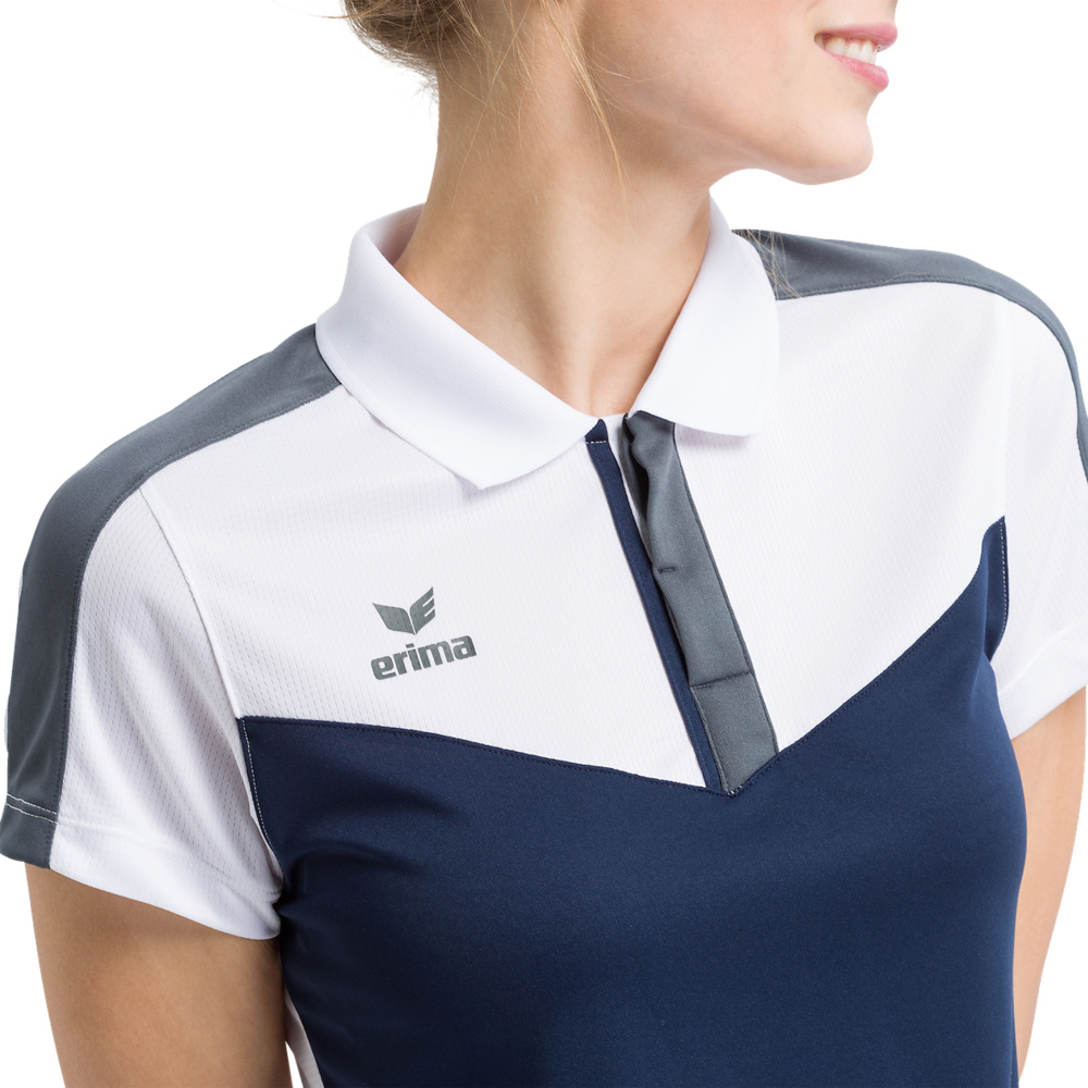 ERIMA SQUAD POLO-SHIRT, WHITE-NAVY-SLATE GREY WOMEN. 