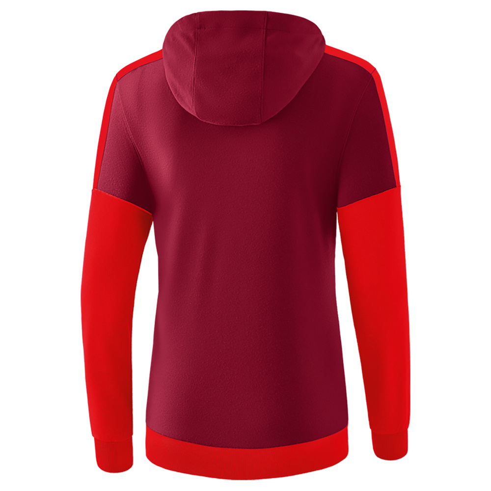 ERIMA SQUAD SUDADERA CON CAPUCHA, BURDEOS-ROJO MUJER. 