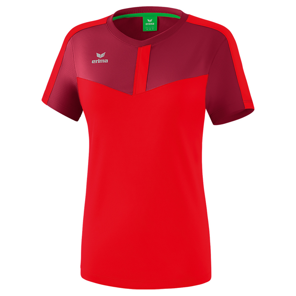 ERIMA SQUAD T-SHIRT, BORDEAUX-RED WOMEN. 