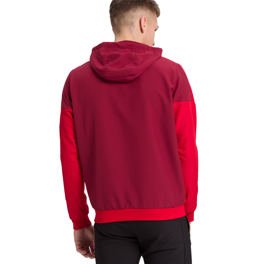 ERIMA SQUAD TRACK TOP JACKET WITH HOOD, BORDEAUX-RED MEN. 