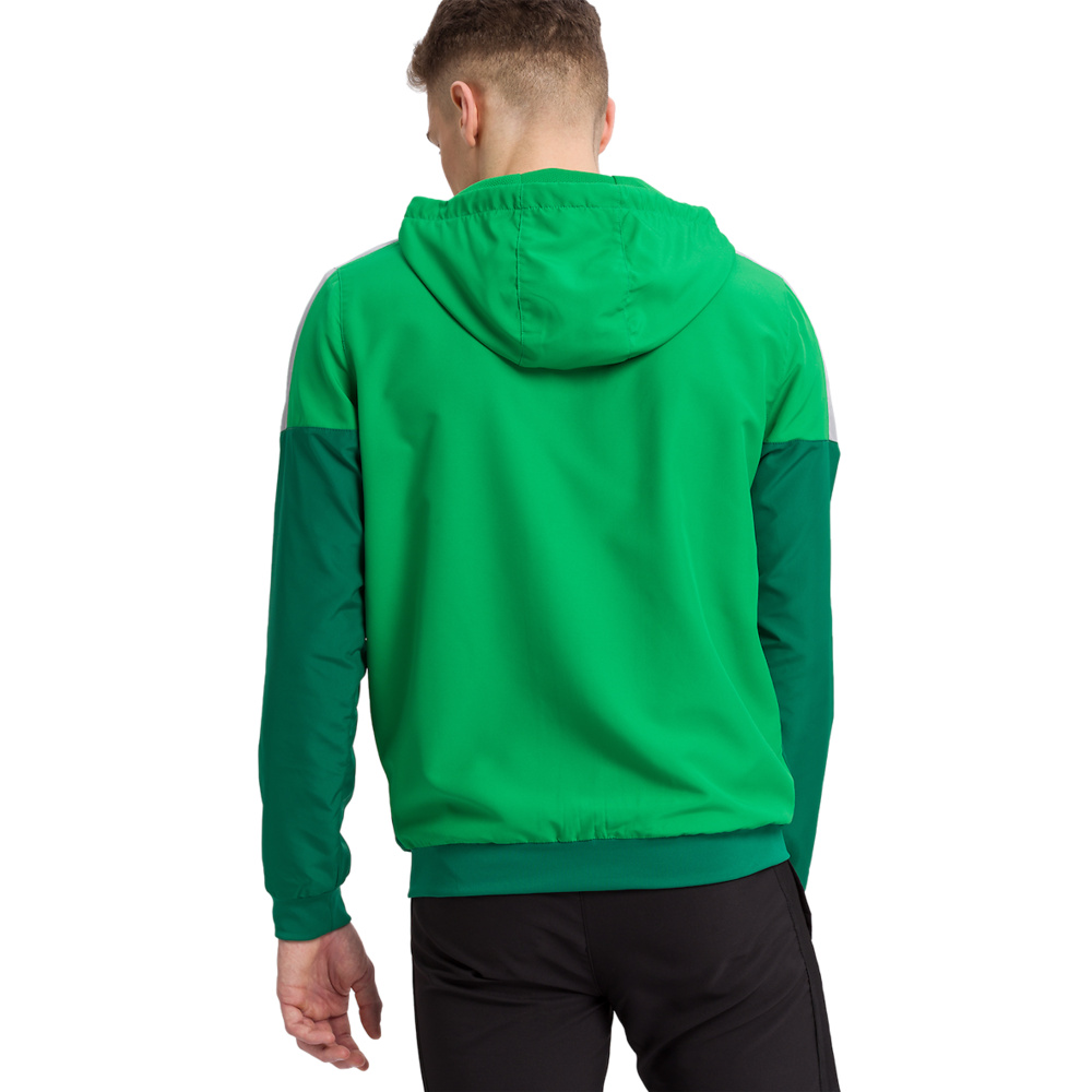 ERIMA SQUAD TRACK TOP JACKET WITH HOOD, GREEN-EMERALD-SILVER MEN. 