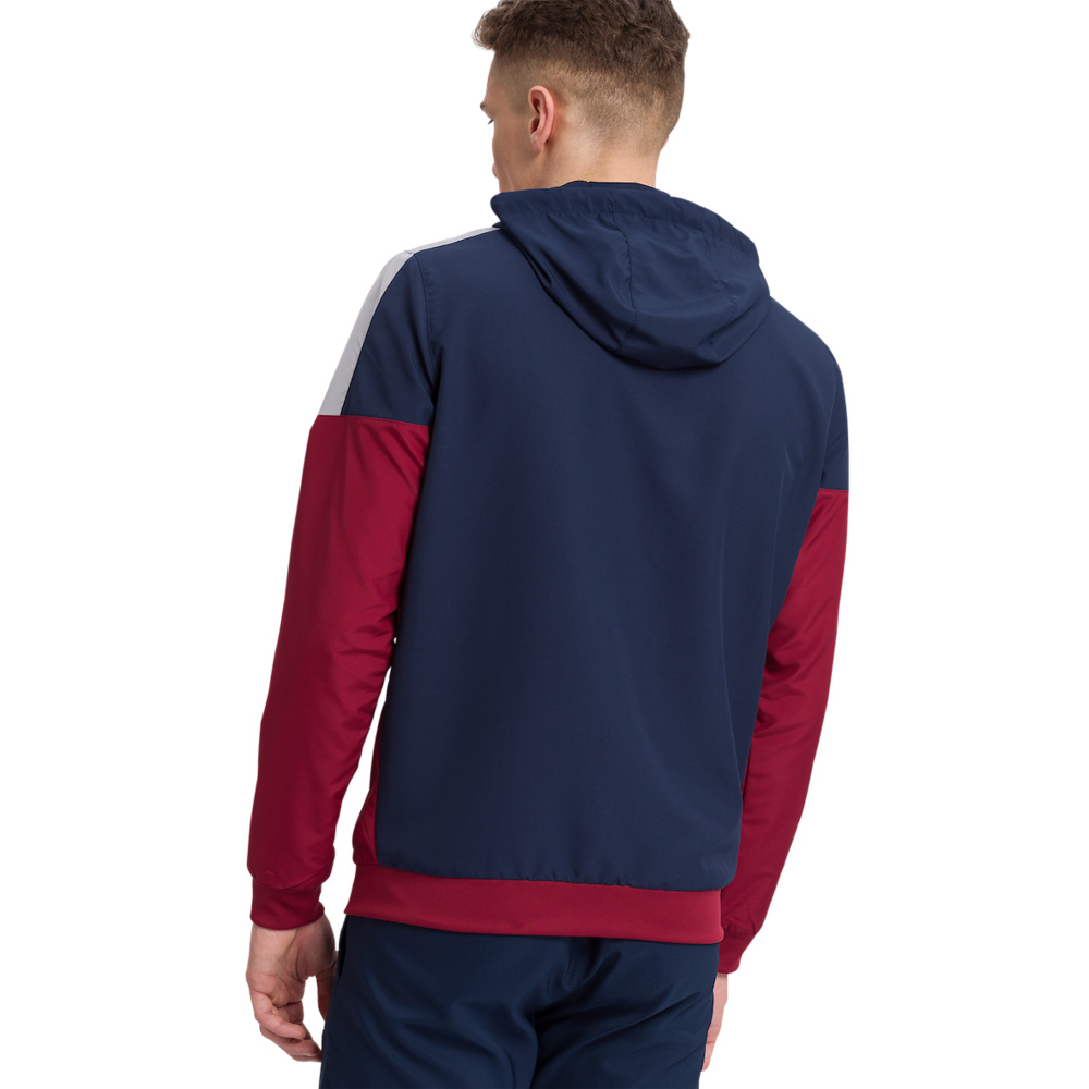 ERIMA SQUAD TRACK TOP JACKET WITH HOOD, NAVY-BORDEAUX-SILVER MEN. 