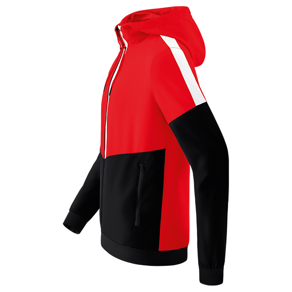 ERIMA SQUAD TRACK TOP JACKET WITH HOOD, RED-BLACK-WHITE MEN. 