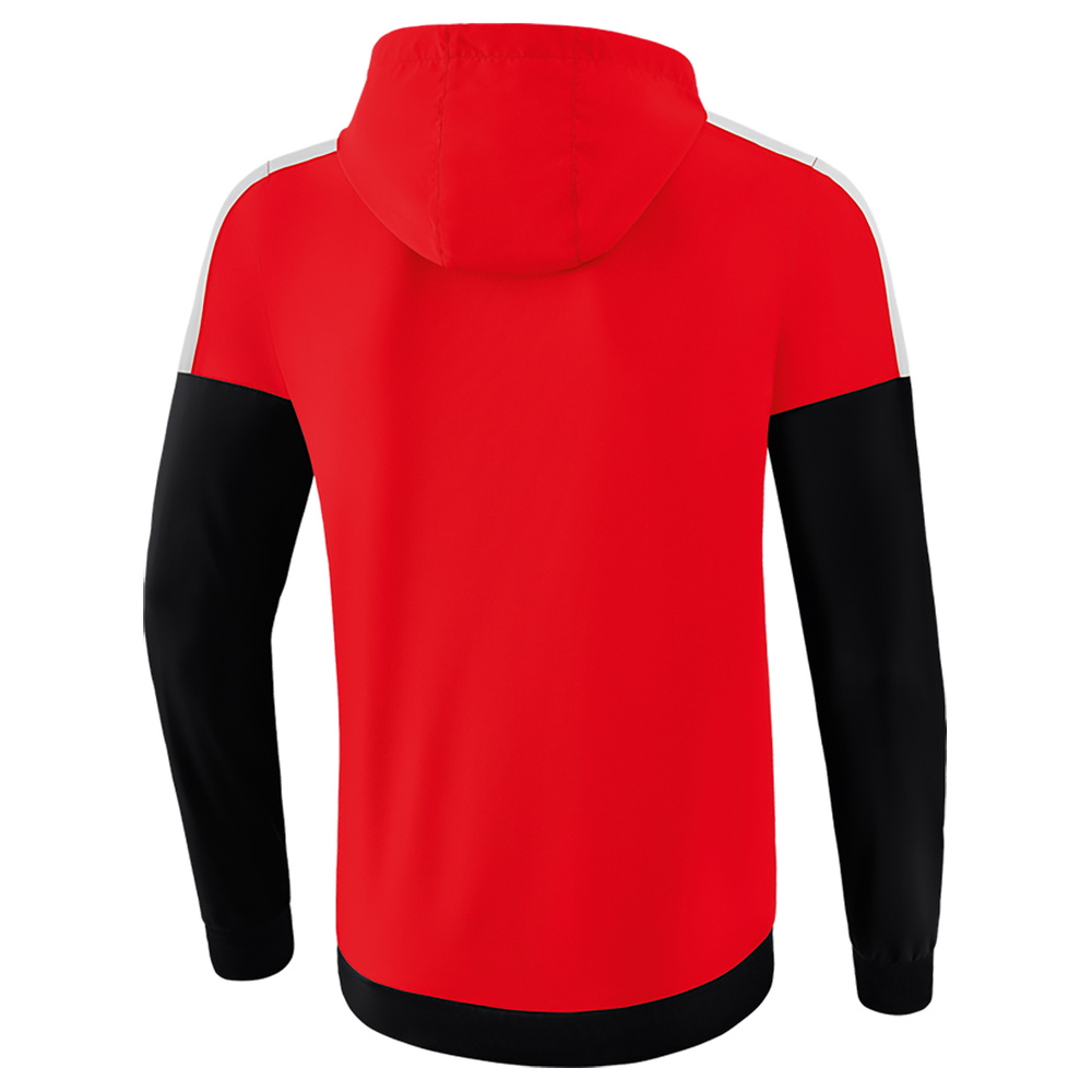 ERIMA SQUAD TRACK TOP JACKET WITH HOOD, RED-BLACK-WHITE MEN. 