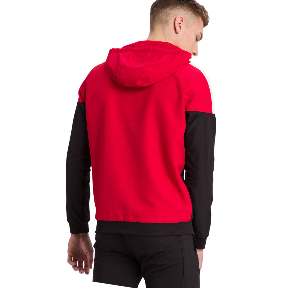 ERIMA SQUAD TRACK TOP JACKET WITH HOOD, RED-BLACK-WHITE MEN. 