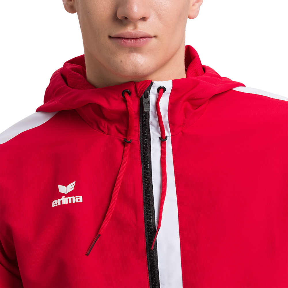 ERIMA SQUAD TRACK TOP JACKET WITH HOOD, RED-BLACK-WHITE MEN. 