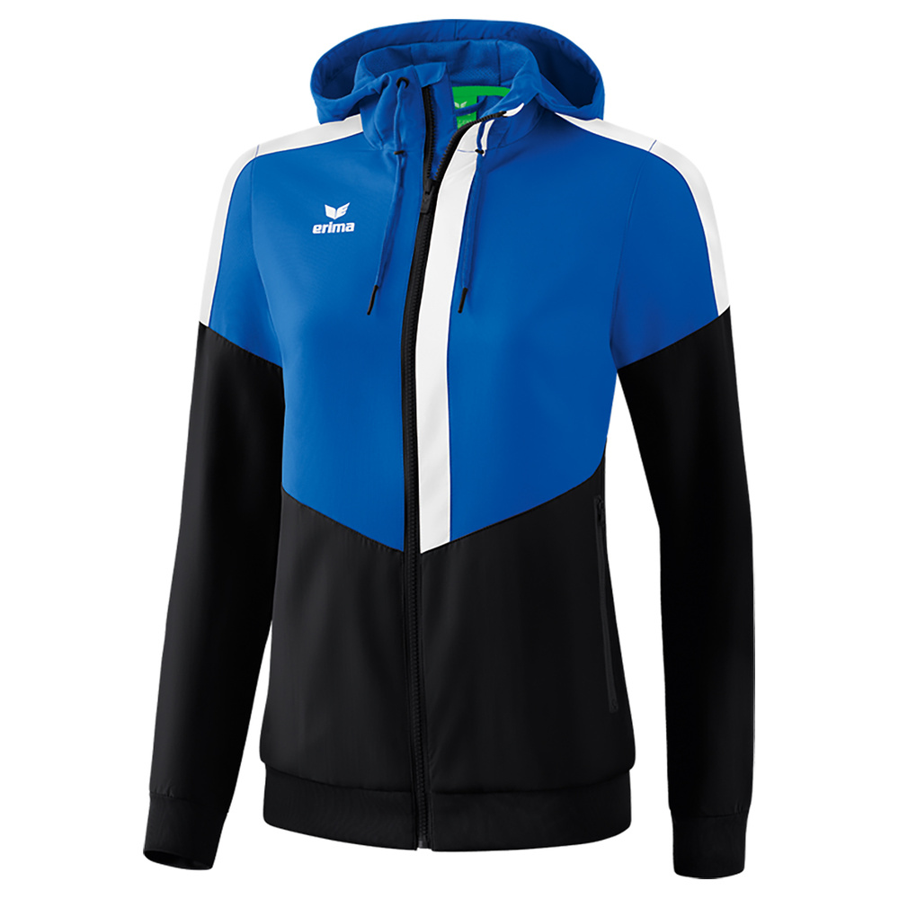 ERIMA SQUAD TRACK TOP JACKET WITH HOOD, ROYAL-BLACK-WHITE WOMEN. 