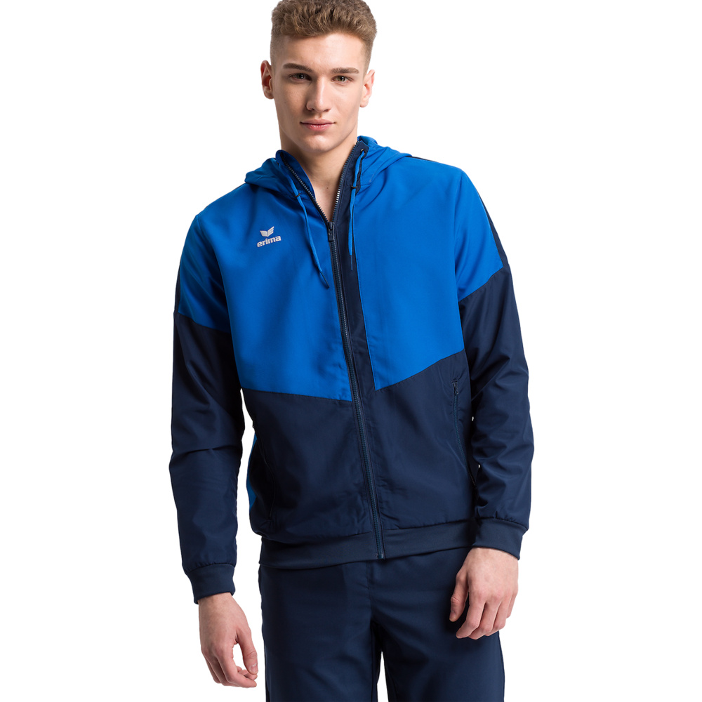 ERIMA SQUAD TRACK TOP JACKET WITH HOOD, ROYAL-NAVY MEN. 