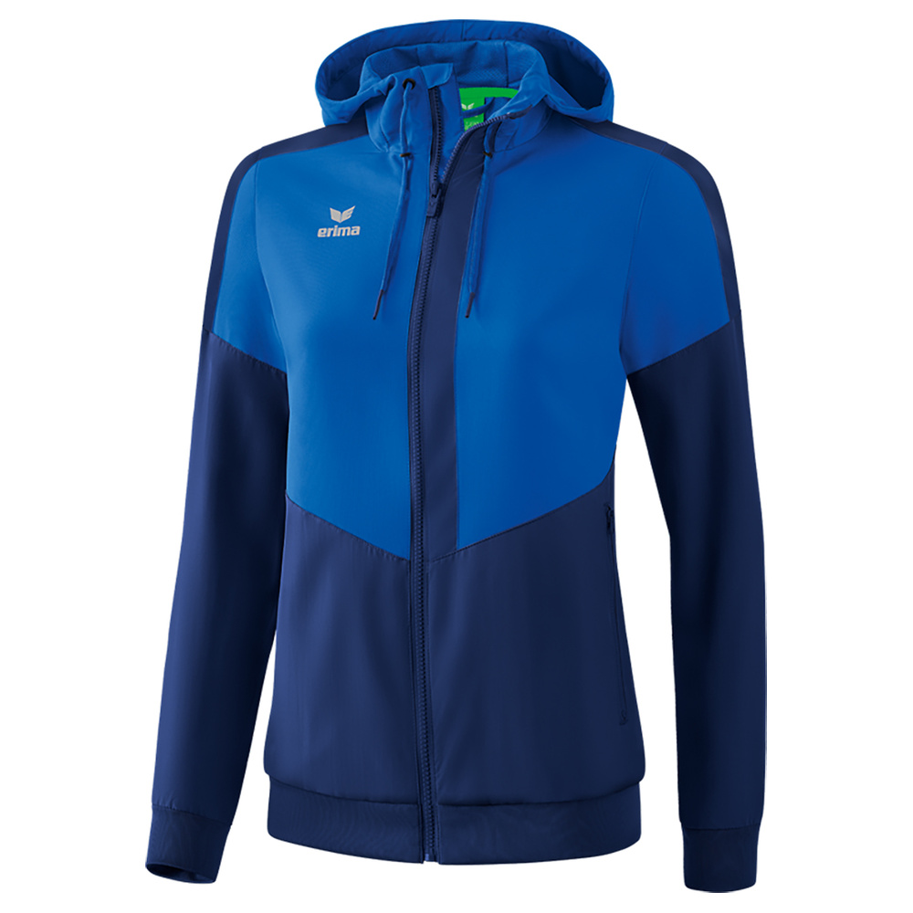 ERIMA SQUAD TRACK TOP JACKET WITH HOOD, ROYAL-NAVY WOMEN. 