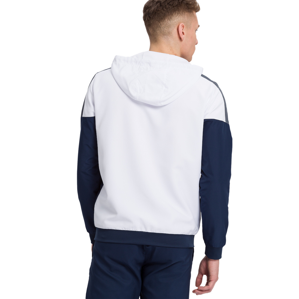 ERIMA SQUAD TRACK TOP JACKET WITH HOOD, WHITE-NAVY-SLATE GREY MEN. 