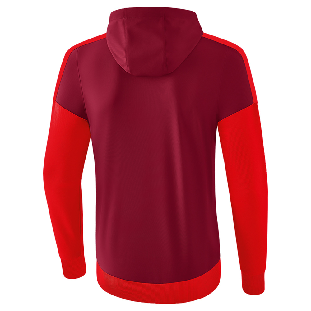 ERIMA SQUAD TRAINING JACKET WITH HOOD, BORDEAUX-RED MEN. 