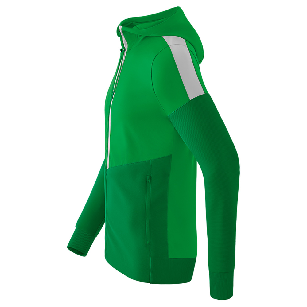 ERIMA SQUAD TRAINING JACKET WITH HOOD, GREEN-EMERALD-PLATE KIDS 