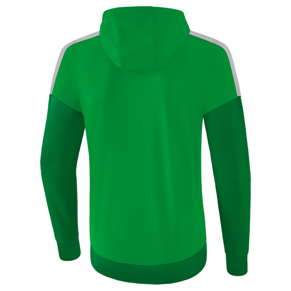 ERIMA SQUAD TRAINING JACKET WITH HOOD, GREEN-EMERALD-PLATE KIDS 