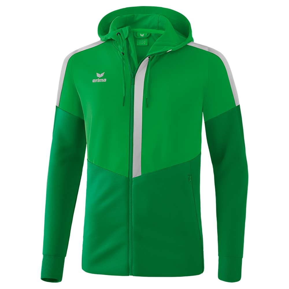 ERIMA SQUAD TRAINING JACKET WITH HOOD, GREEN-EMERALD-PLATE MEN. 