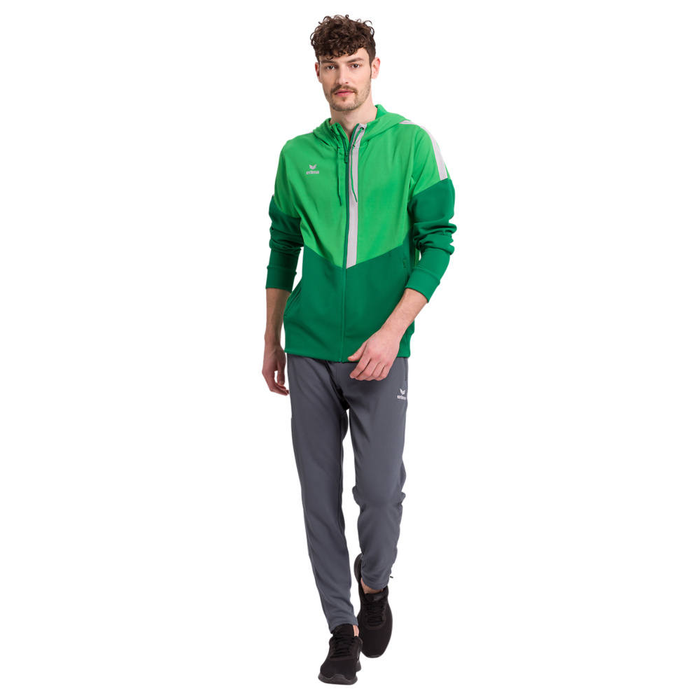 ERIMA SQUAD TRAINING JACKET WITH HOOD, GREEN-EMERALD-PLATE MEN. 