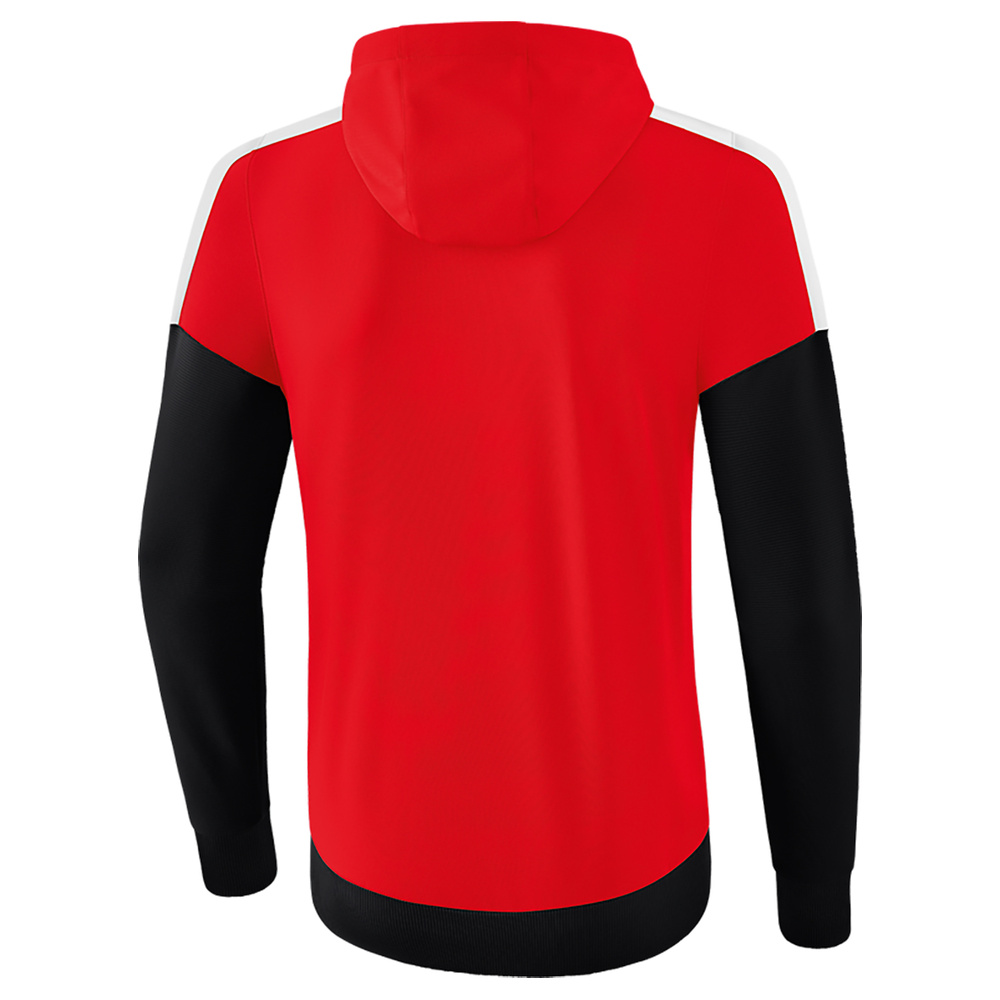 ERIMA SQUAD TRAINING JACKET WITH HOOD, RED-BLACK-WHITE KIDS. 