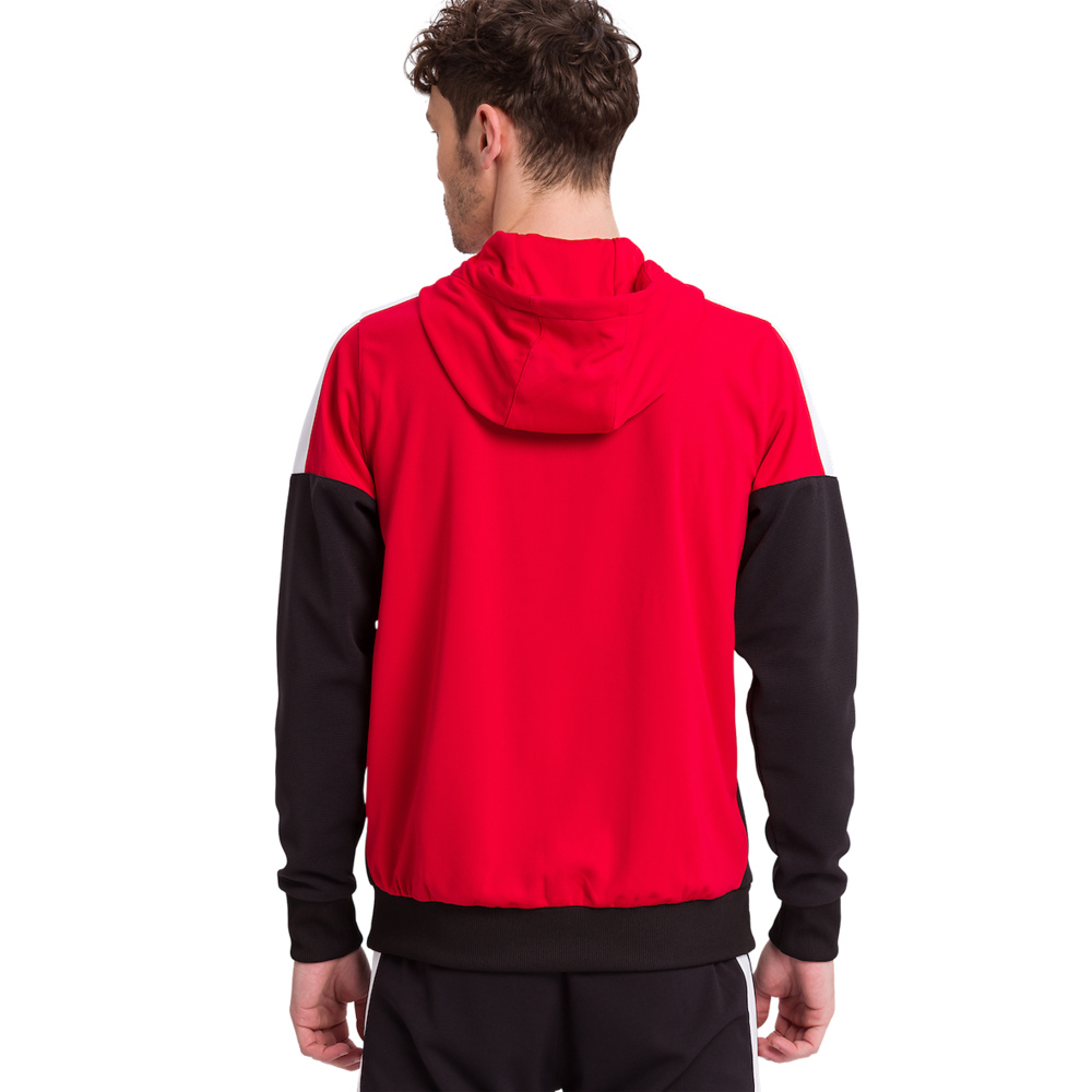 ERIMA SQUAD TRAINING JACKET WITH HOOD, RED-BLACK-WHITE KIDS. 