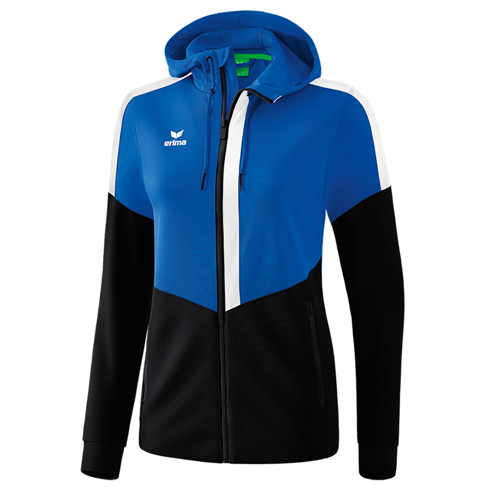 ERIMA SQUAD TRAINING JACKET WITH HOOD, ROYAL-BLACK-WHITE WOMEN. 