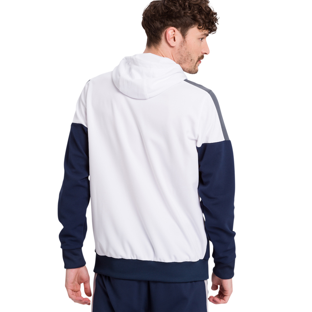 ERIMA SQUAD TRAINING JACKET WITH HOOD, WHITE-NAVY-SLATE GREY KIDS. 