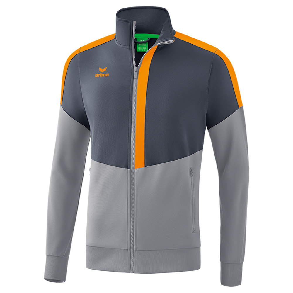 ERIMA SQUAD WORKER CHAQUETA CHÁNDAL, GRIS PIZARRA-GRIS-NARANJA HOMBRE/UNISEX. 