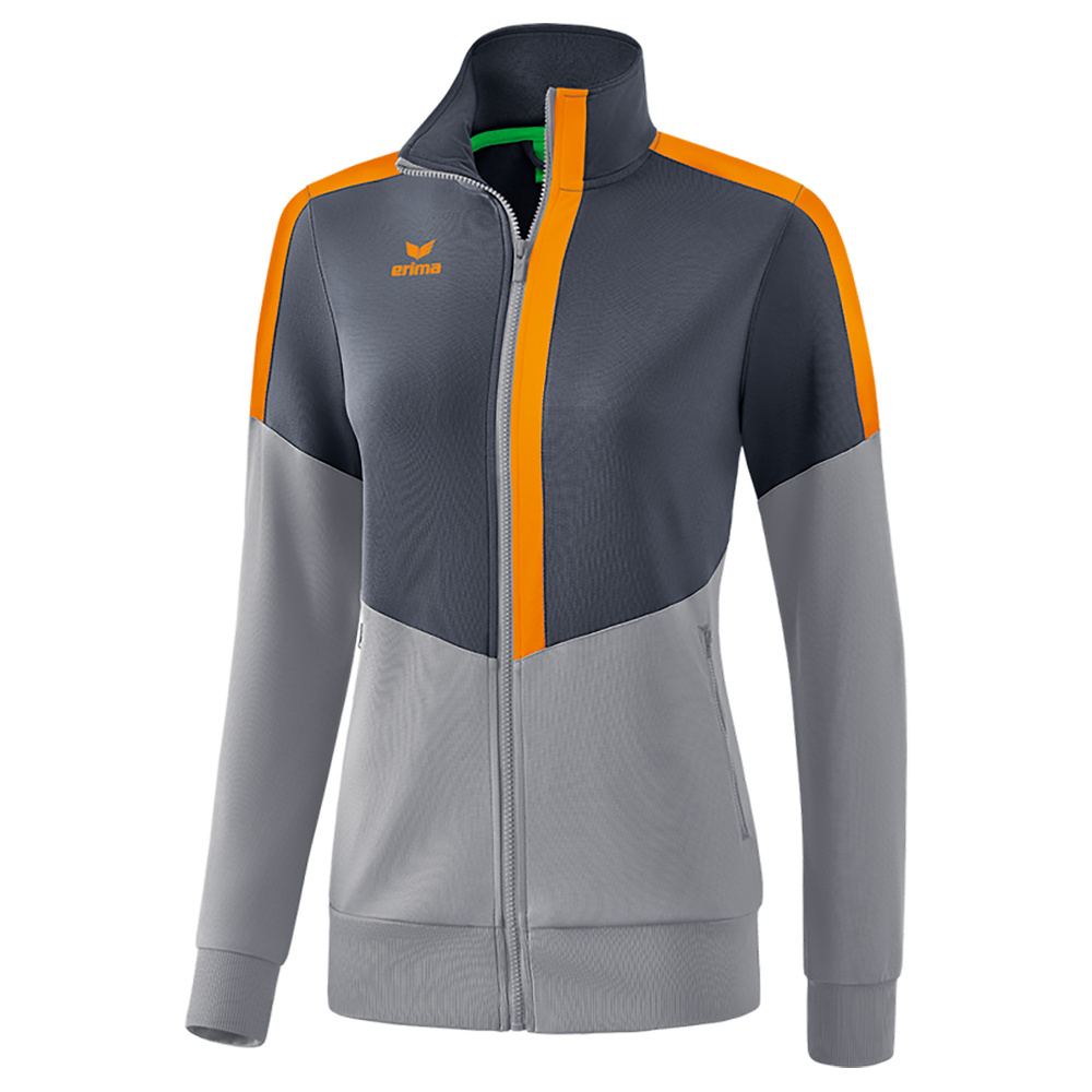 ERIMA SQUAD WORKER JACKET, SLATE GREY-GREY-ORANGE WOMEN. 