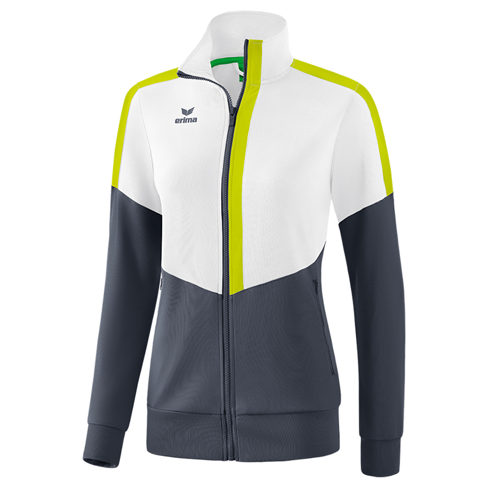 ERIMA SQUAD WORKER JACKET, WHITE-SLATE GREY-LIME WOMEN. 