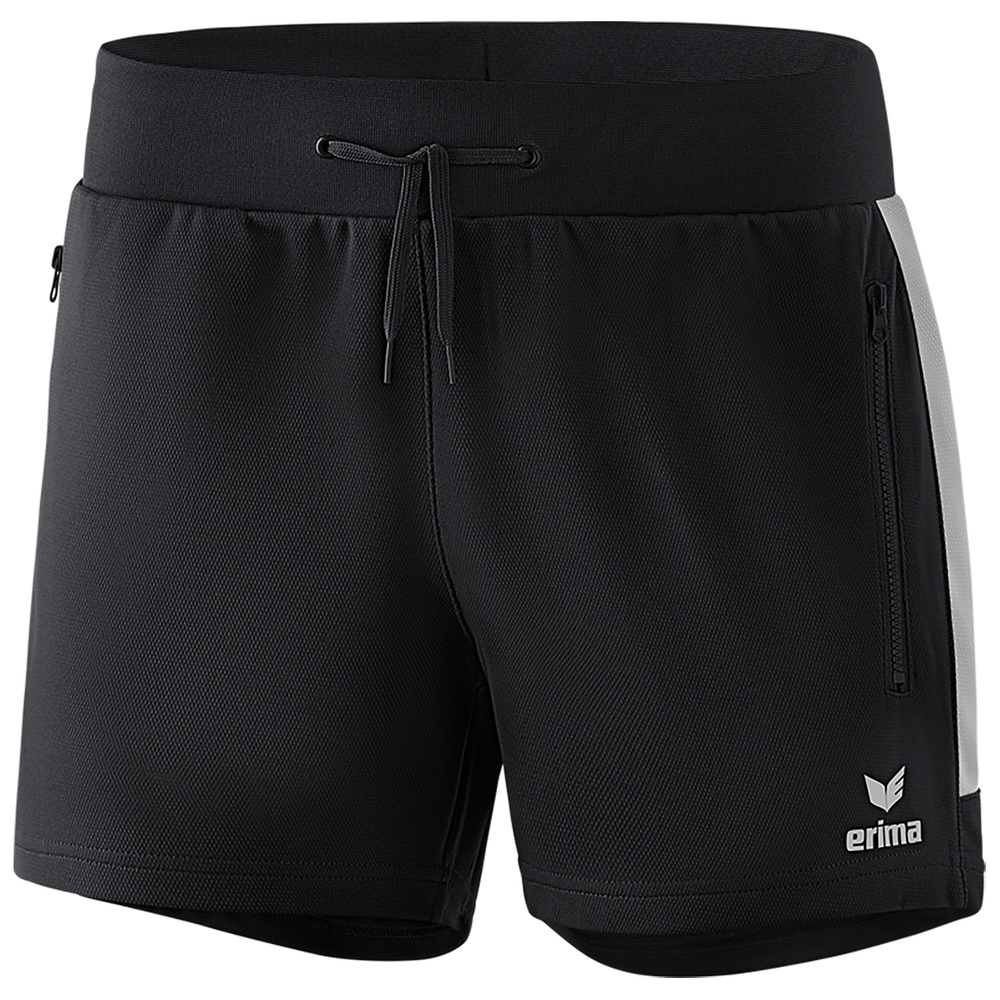 ERIMA SQUAD WORKER SHORTS, BLACK-SILVER GREY WOMEN. 