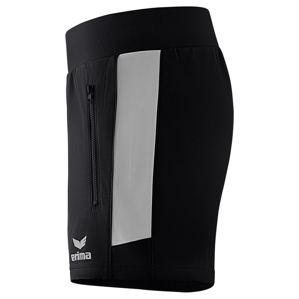 ERIMA SQUAD WORKER SHORTS, BLACK-SILVER GREY WOMEN. 