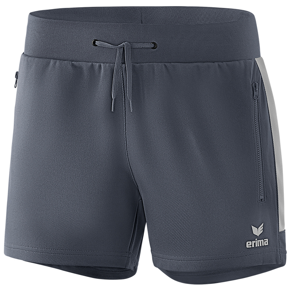 ERIMA SQUAD WORKER SHORTS, GRIS PIZARRA-GRIS PLATA MUJER. 