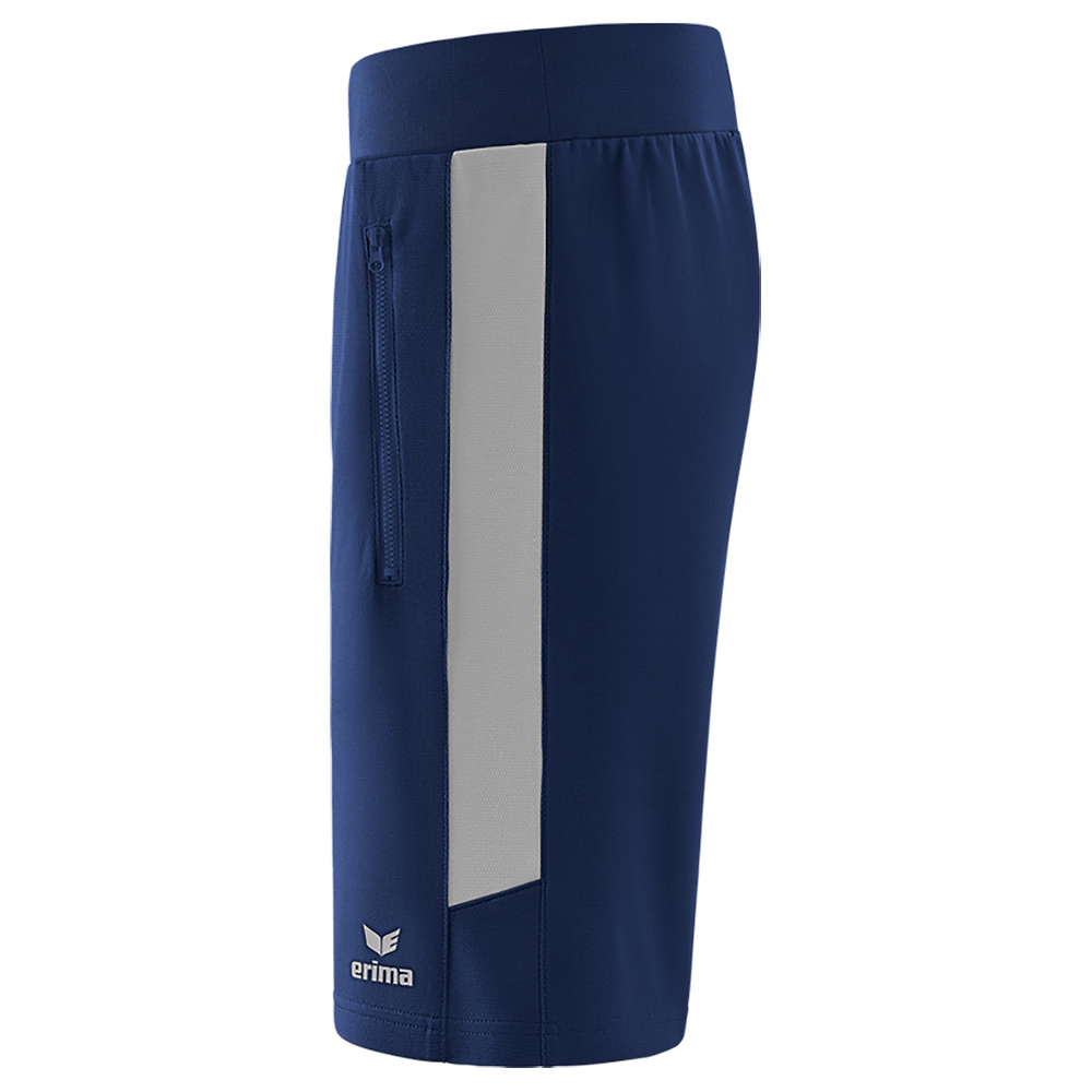 ERIMA SQUAD WORKER SHORTS, NAVY-SILVER GREY KIDS. 