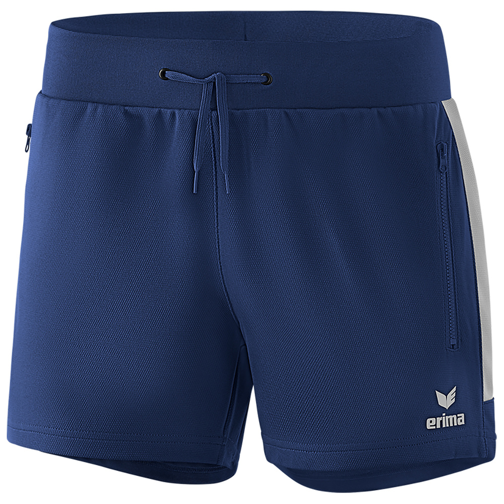 ERIMA SQUAD WORKER SHORTS, NAVY-SILVER GREY WOMEN. 