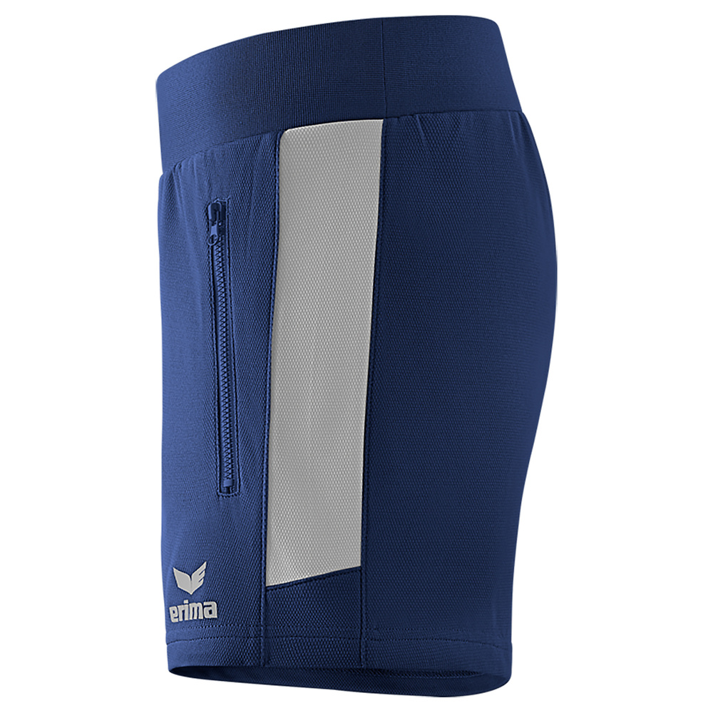 ERIMA SQUAD WORKER SHORTS, NAVY-SILVER GREY WOMEN. 