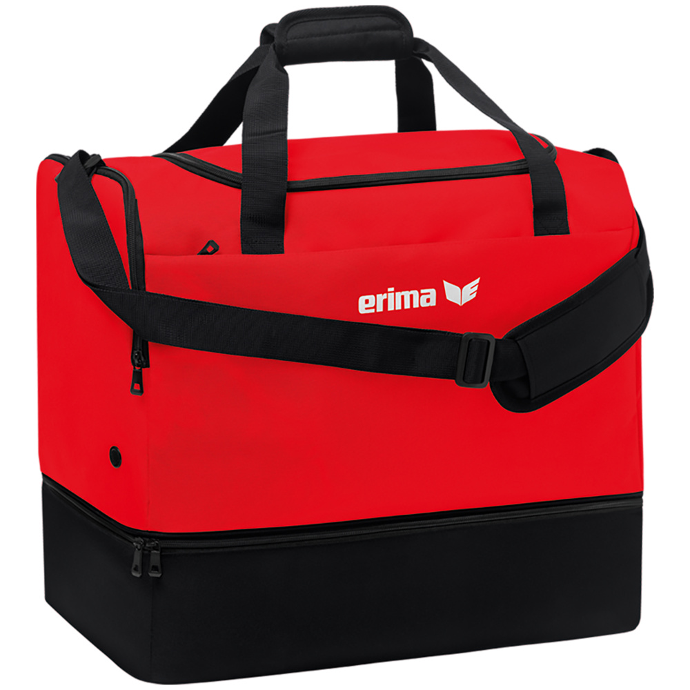 ERIMA TEAM SPORTS BAG WITH BOTTOM COMPARTMENT, RED. 