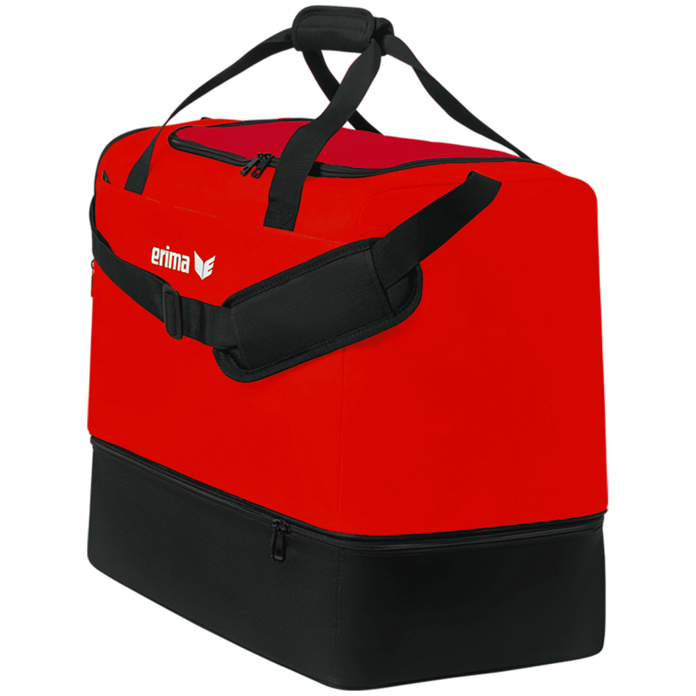 ERIMA TEAM SPORTS BAG WITH BOTTOM COMPARTMENT, RED. 