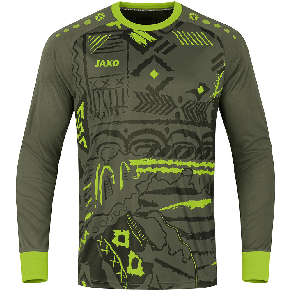 GK JERSEY JAKO TROPICANA, KHAKI-NEON GREEN KIDS. 