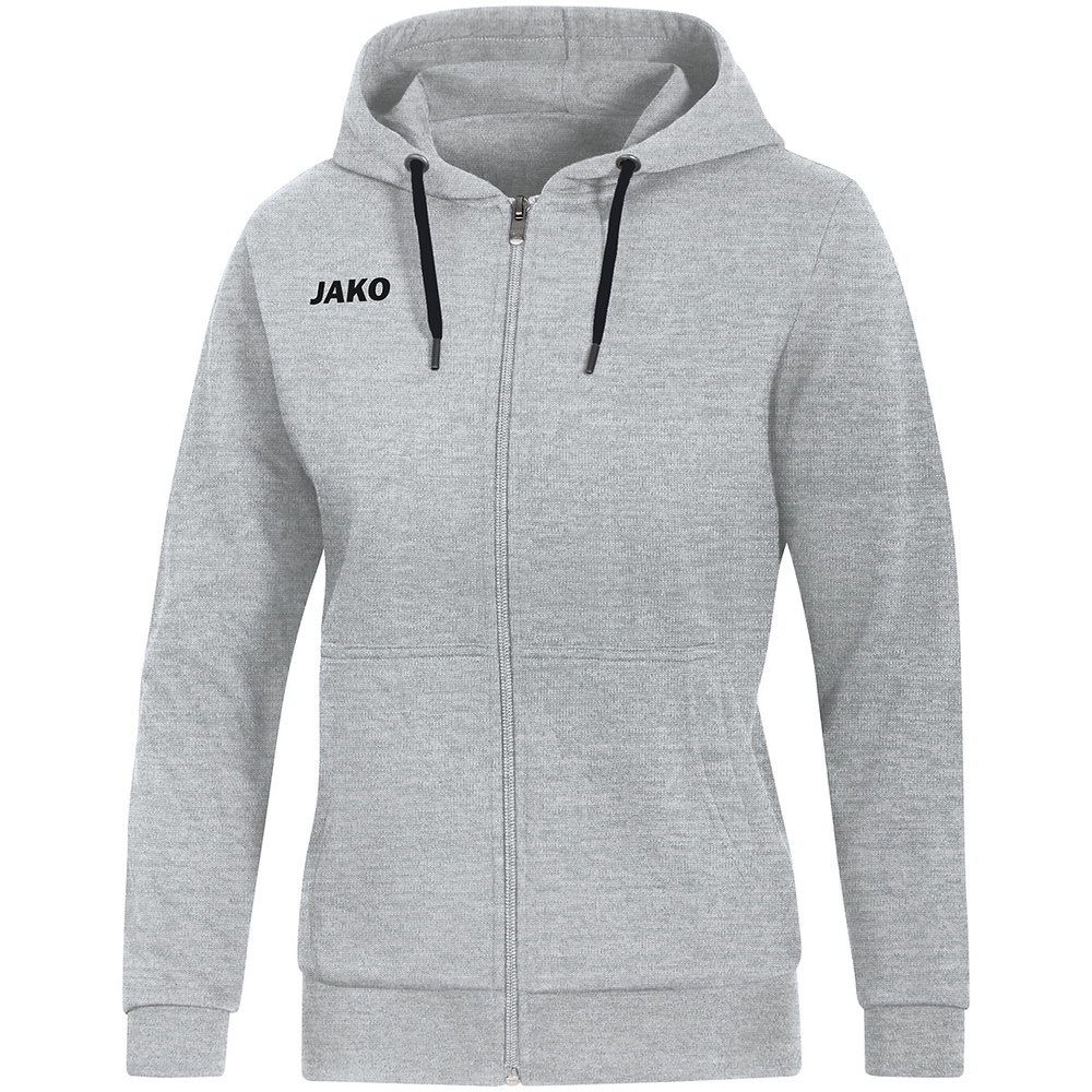 HOODED JACKET JAKO BASE, LIGHT GREY MELANGE WOMEN. 