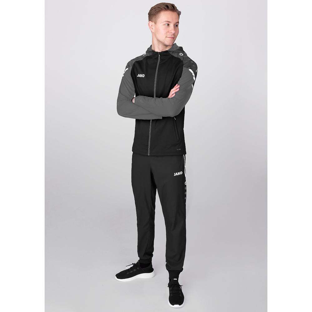 HOODED JACKET JAKO PERFORMANCE, BLACK-ANTHRA LIGHT MEN. 