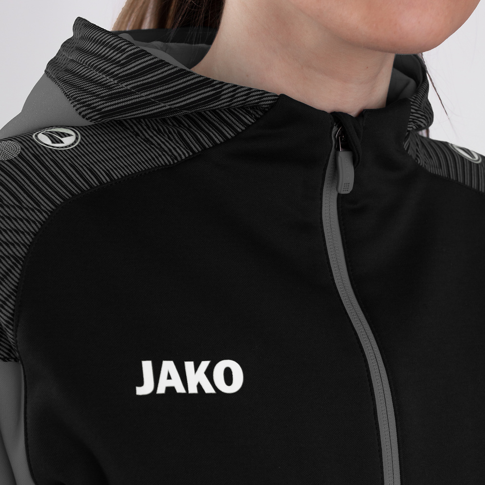 HOODED JACKET JAKO PERFORMANCE, BLACK-ANTHRA LIGHT WOMEN. 