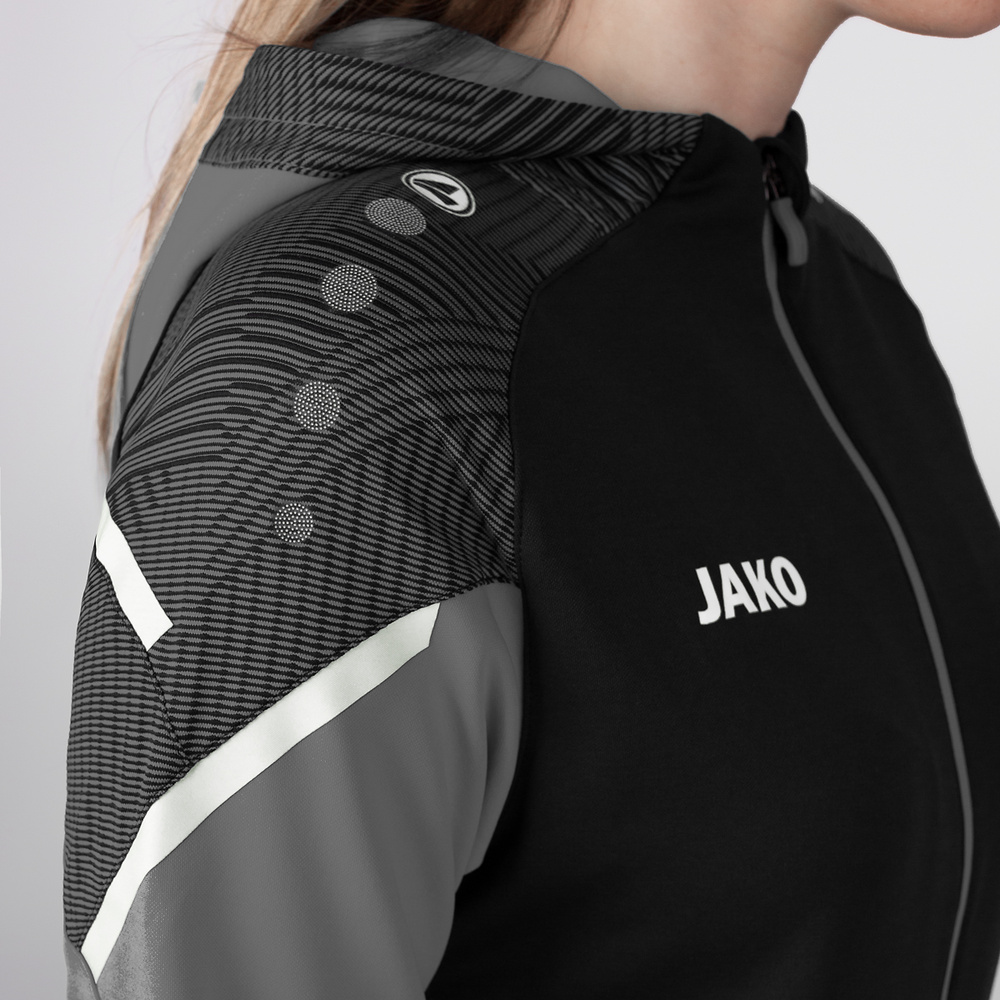 HOODED JACKET JAKO PERFORMANCE, BLACK-ANTHRA LIGHT WOMEN. 