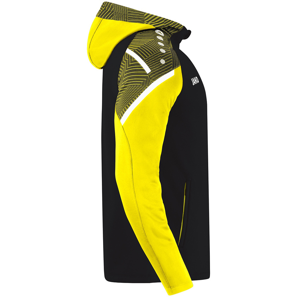 HOODED JACKET JAKO PERFORMANCE, BLACK-SOFT-YELLOW KIDS. 