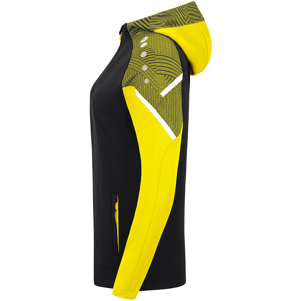 HOODED JACKET JAKO PERFORMANCE, BLACK-SOFT-YELLOW WOMEN. 