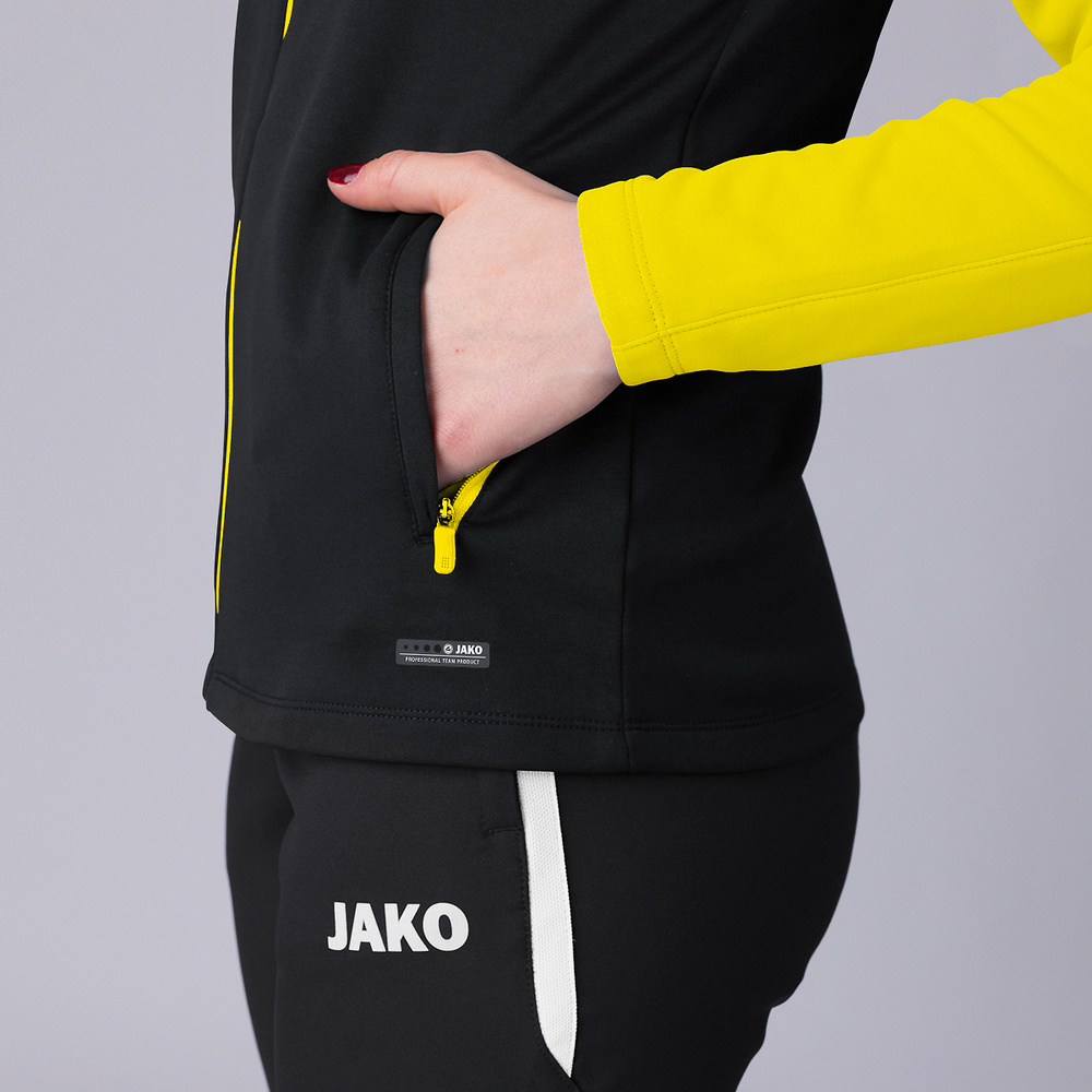 HOODED JACKET JAKO PERFORMANCE, BLACK-SOFT-YELLOW WOMEN. 